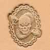 Matoir cuir 3D tête de mort et serpent