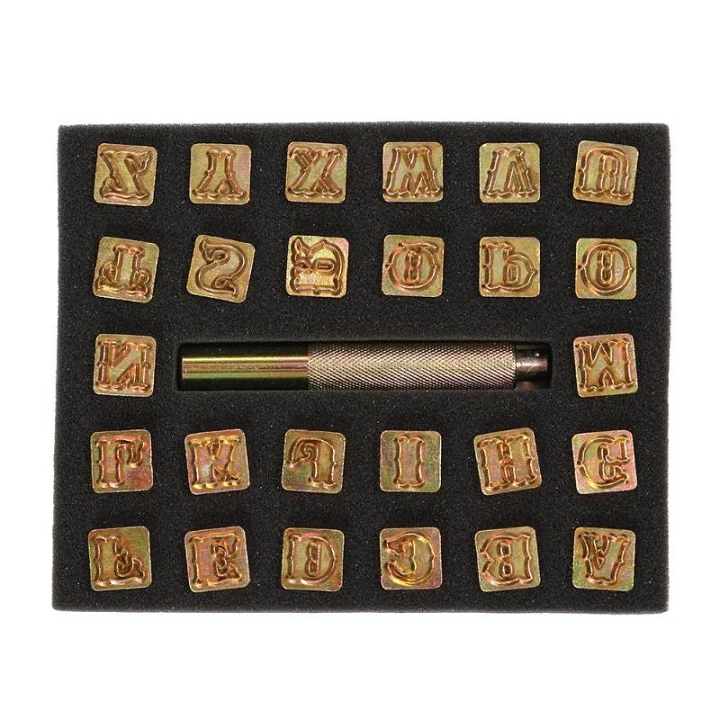 Matoirs cuir lettres alphabet 9 mm