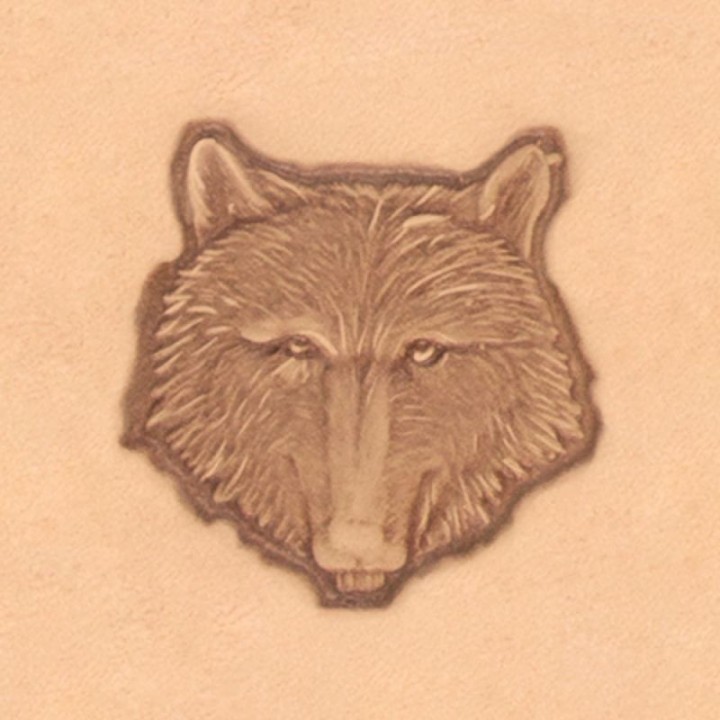 Matoir cuir 3D tête de loup