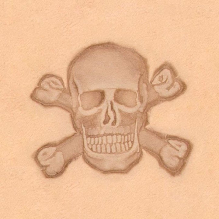 Matoir cuir 3D tête de mort 