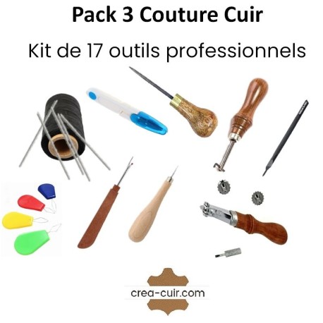Kit professionnel d'outils pour la couture à la main du cuir