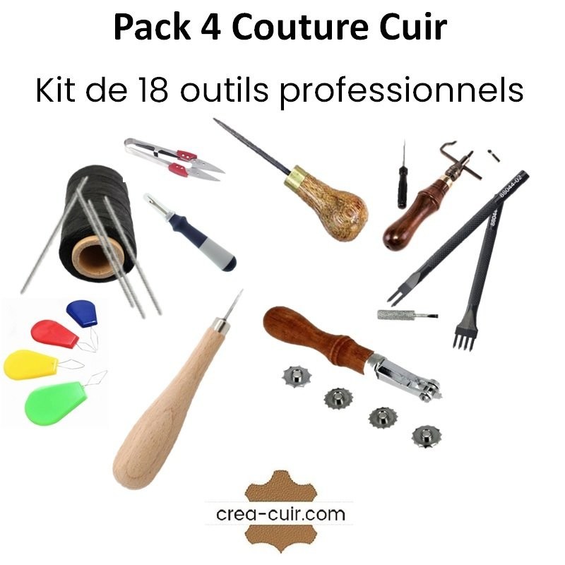 Kit de couture en cuir Outils et fournitures de travail en cuir Kit de  travail en cuir avec aiguilles à coudre pour grands yeux en fil ciré  réparation de rembourrage en cuir