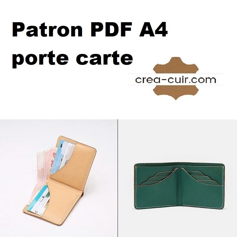 Patron PDF porte carte cuir - Large choix sur Créa-Cuir