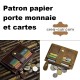 Patron papier porte monnaie - porte carte