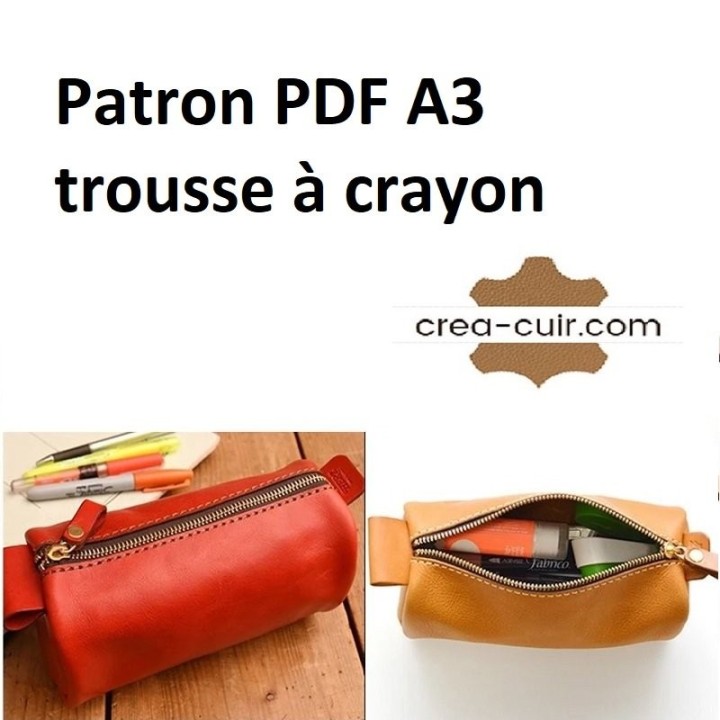 Patron PDF A3 trousse en cuir