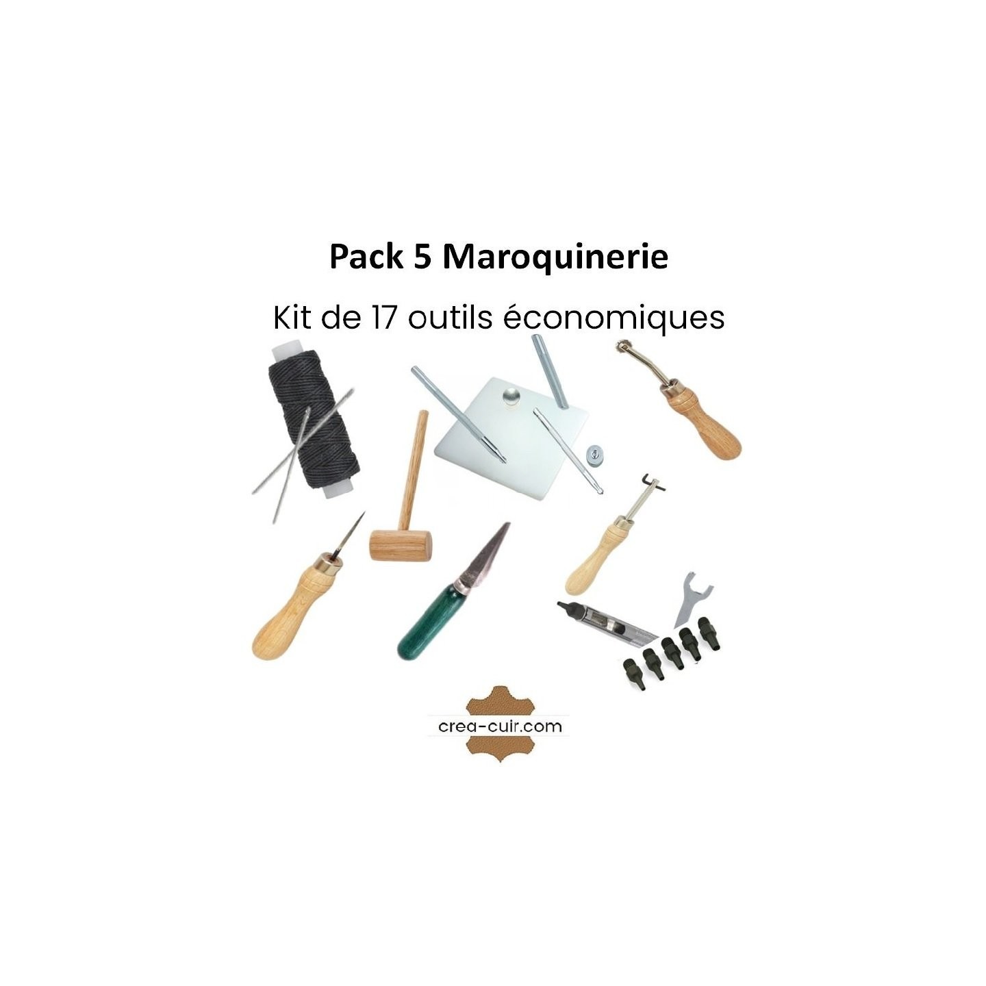 Kit Complet De 25 Outils De Travail Du Cuir - Couture, Aiguilles, Rangement Inclus