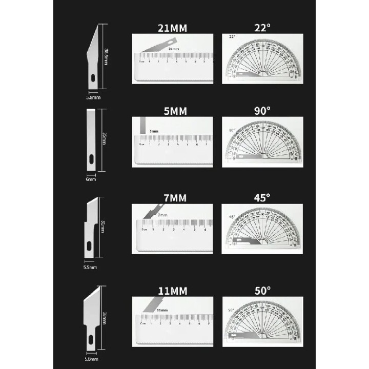 Coffret de 3 cutters scalpel