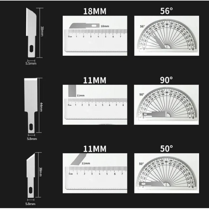 Coffret de 3 cutters scalpel