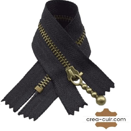 Fermeture à glissière métal noir