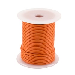 Lacet cuir buffle rond 2 mm couleur orange
