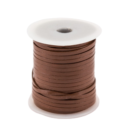 Lacet de cuir plat 3 mm marron clair