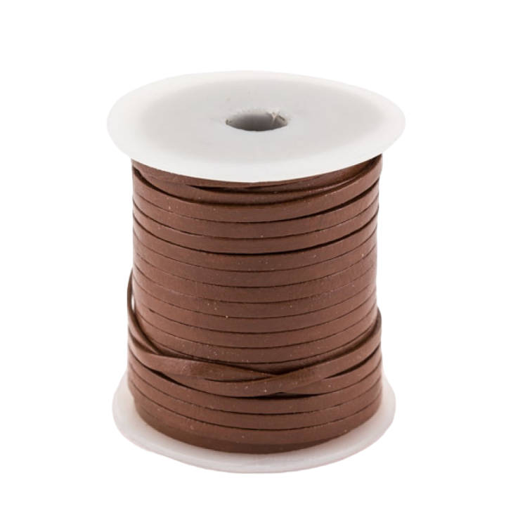 Lacet de cuir plat 3 mm marron clair