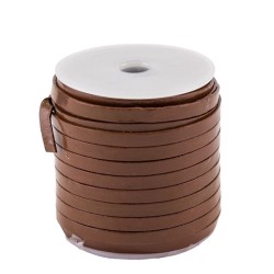 Lacet de cuir plat 5 mm marron