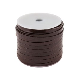 Lacet de cuir plat 5 mm brun