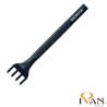 Griffe de couture à frapper en acier trempé à revêtement noir, 4 pointes losange de 2 mm espacées de 4 mm (entraxe 6 mm).