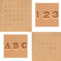 Matoirs cuir lettres chiffres 6 mm