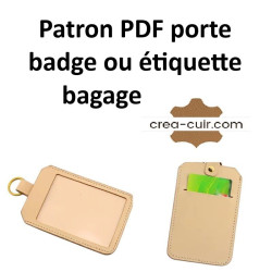 Patron porte badge ou étiquette bagage