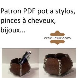 Patron PDF vide poche en cuir, pot a bijou