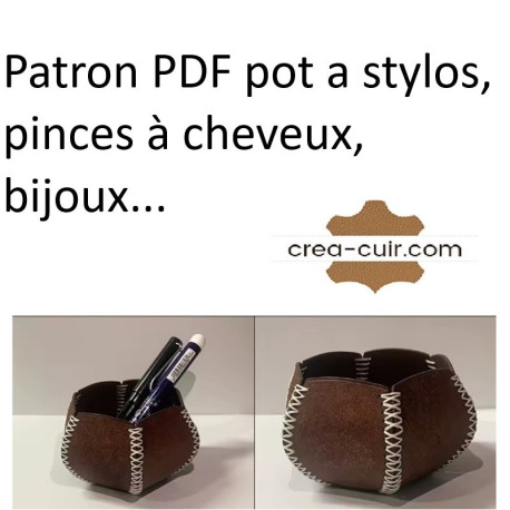 Patron PDF vide poche en cuir, pot a bijou