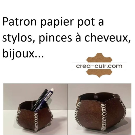 Patron vide poche en cuir, pot a bijou