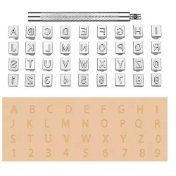 Kit matoirs cuir lettres alphabet chiffre 6 mm