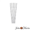 Lot de 5 aiguilles sellier à chas large de 1,6 mm et 53 mm de long, à pointe conique, pour la couture du cuir à la main.