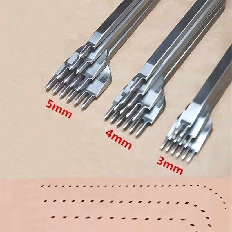 Lot de 4 griffes couture Cuir 3mm - Acier blanc haute qualité