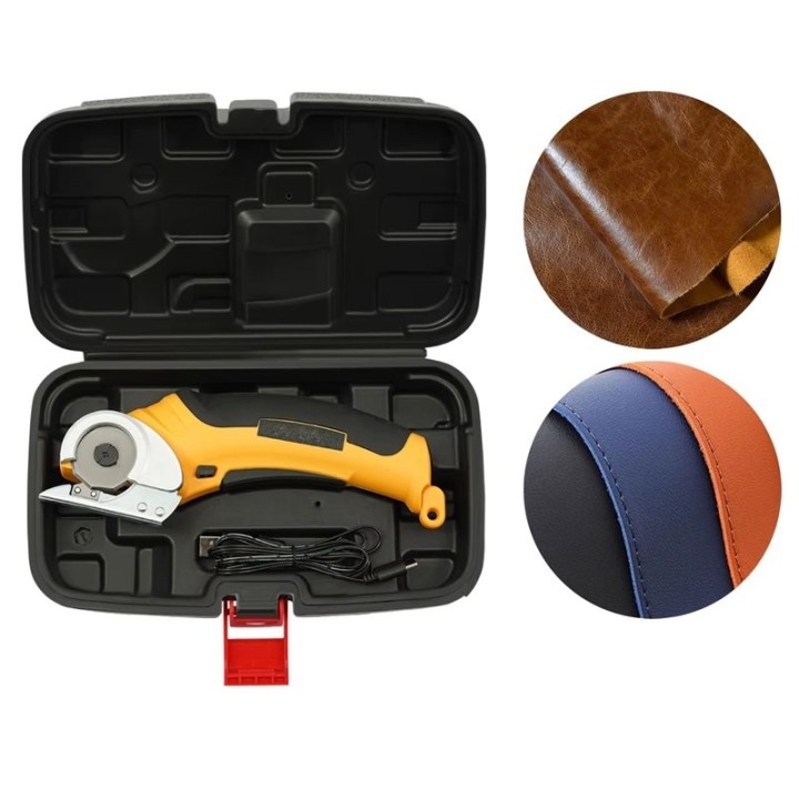 Couteau rotatif électrique à batterie pour la découpe du cuir