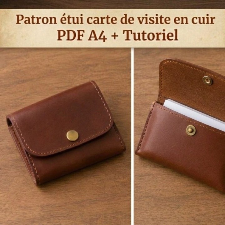Patron et tutoriel pour un étui à carte de visite en cuir