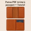 Patron PDF étui passeport en cuir + Tutoriel