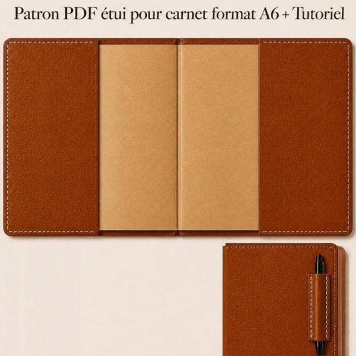 Patron PDF pour un carnet format A6 avec tutoriel de montage