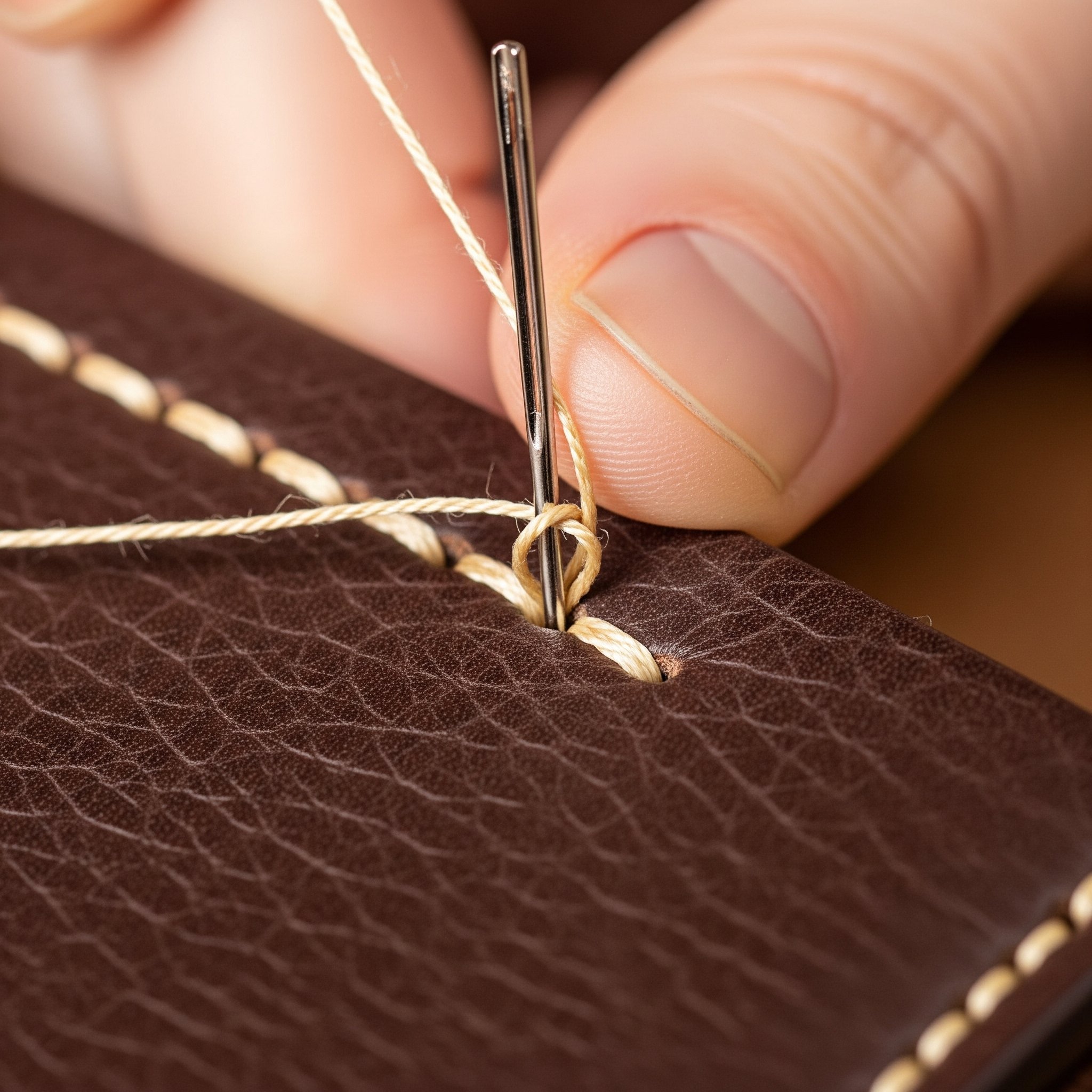 Point d'arrêt couture du cuir