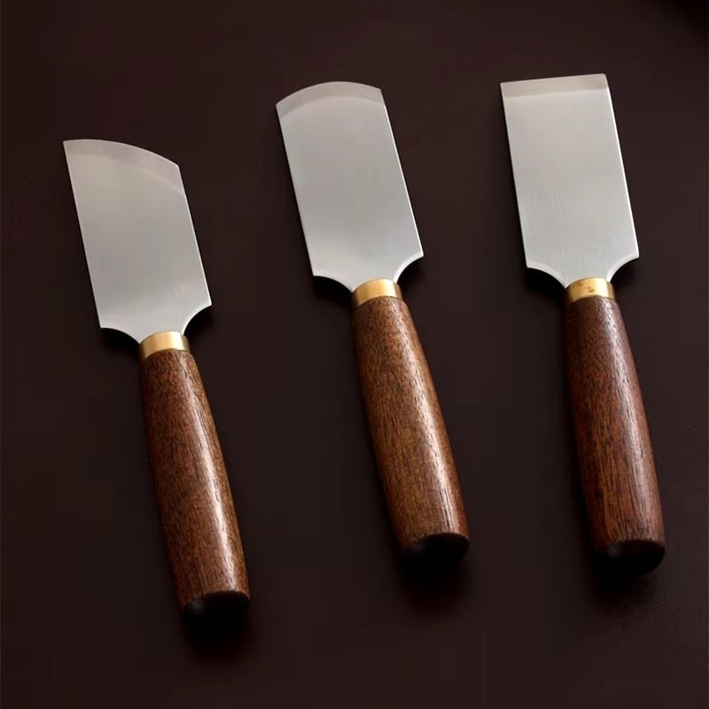 Ensemble 4 Outils De Biseautage Cuir – Couteaux à Parer Large Ouverture – Manches En Bois – Pour Amincir, Couper, Travailler Le Cuir