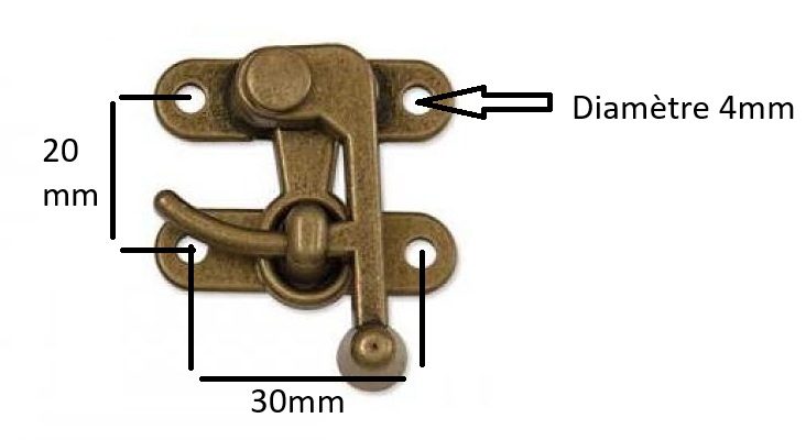 Dimension fermoir de sac vintage