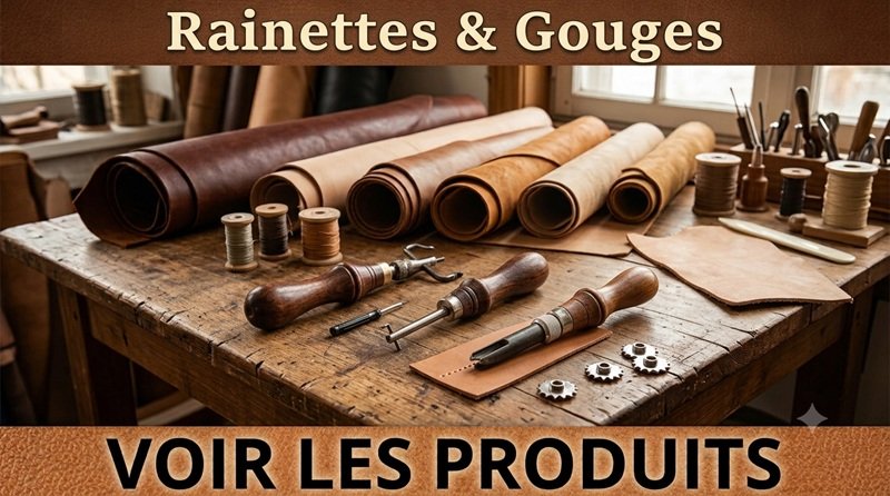 Rainette et gouge pour le travail du cuir