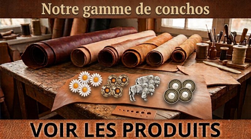 Conchos a fixer sur le cuir