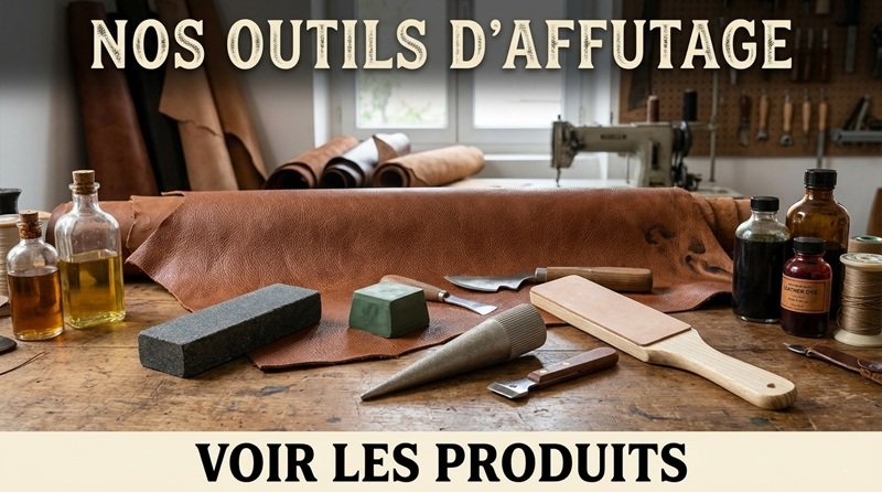 Accessoires pour affuter les outils de travail du cuir