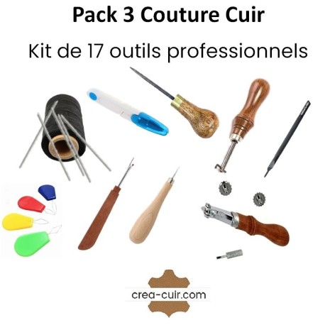 Pack 3 couture cuir