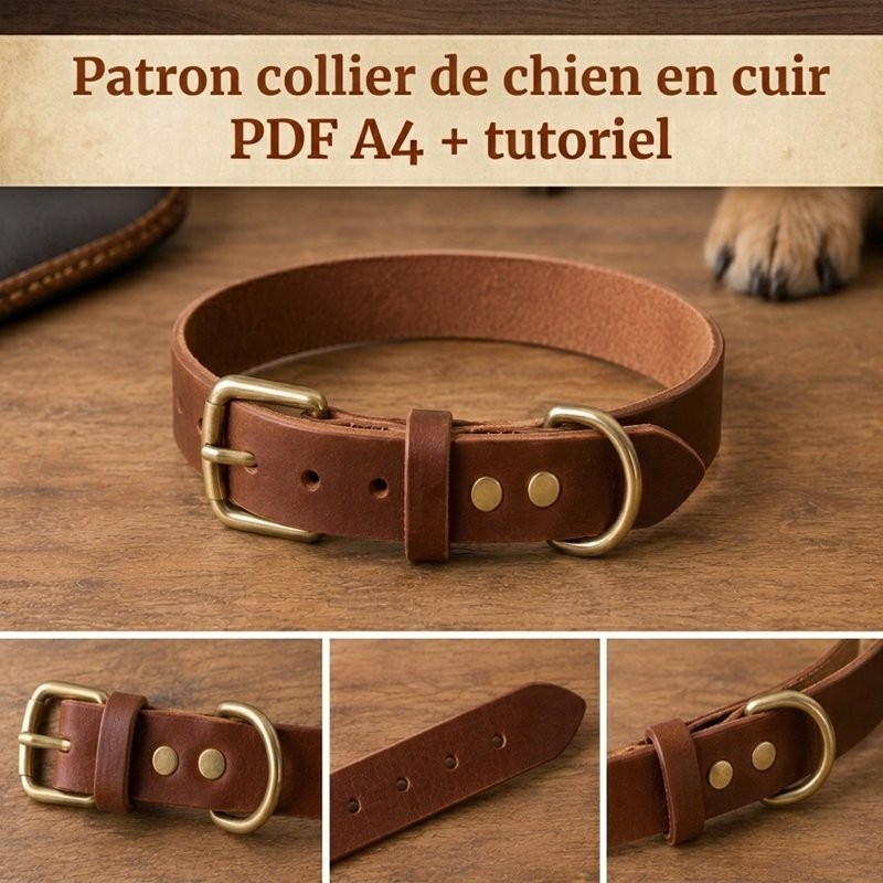 Patron PDF collier de chien en cuir + Tutoriel