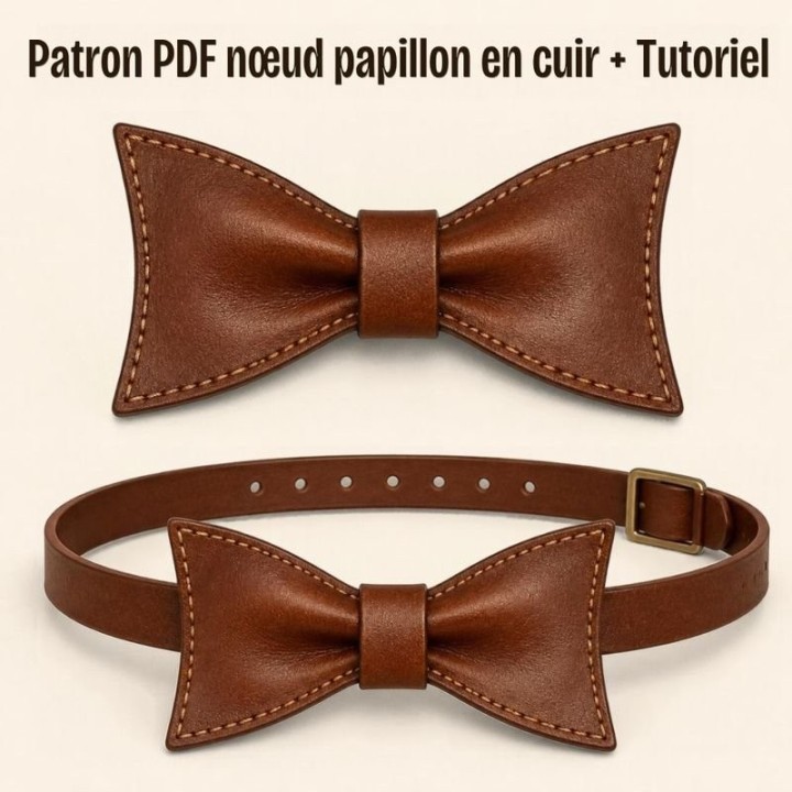 Patron PDF nœud papillon en cuir + Tutoriel